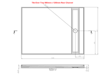 Load image into Gallery viewer, Tile Over Tray 900 x 1200 Rear Outlet Channel Tile Grate